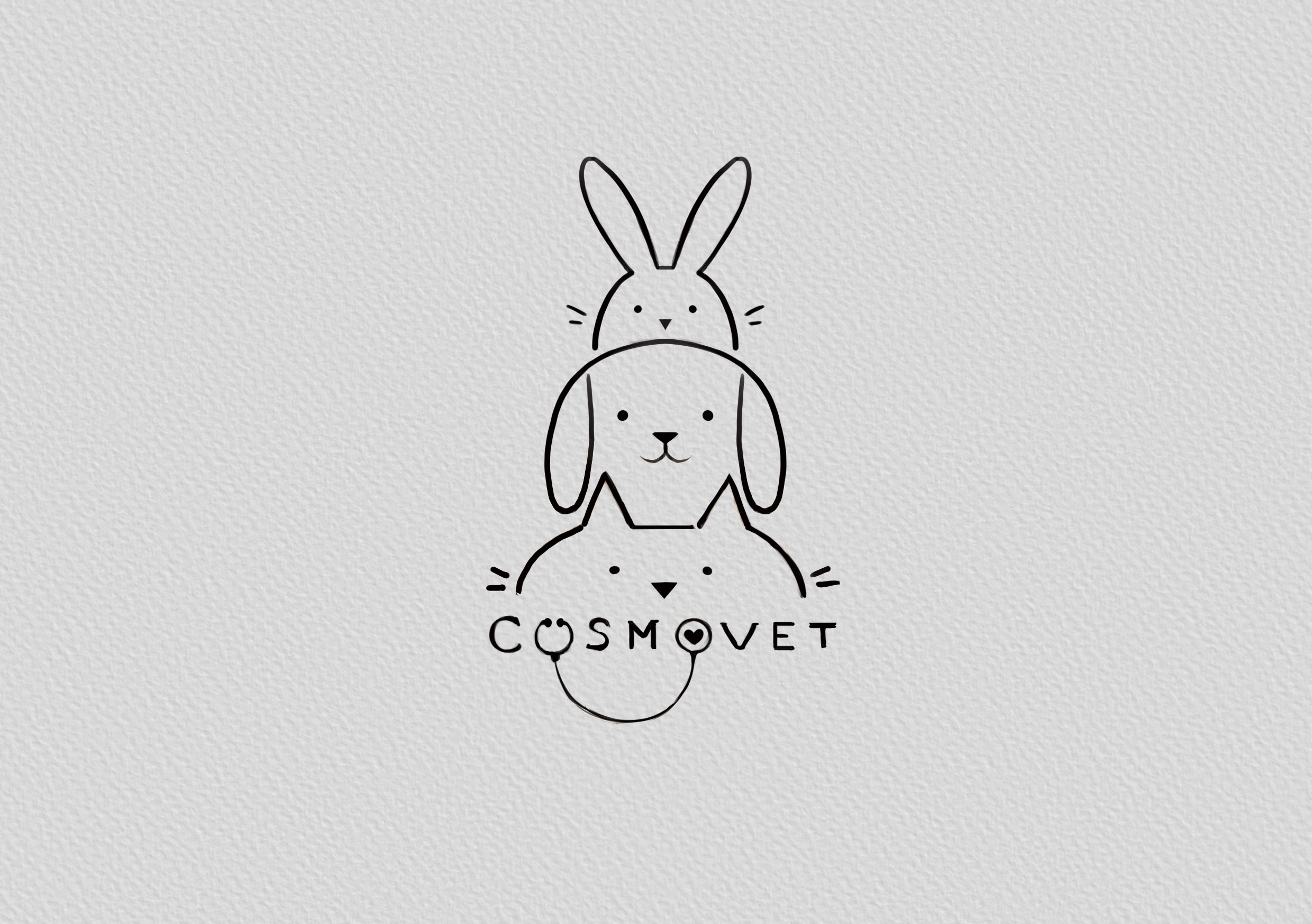 Illustration de logo minimaliste pour un vétérinaire