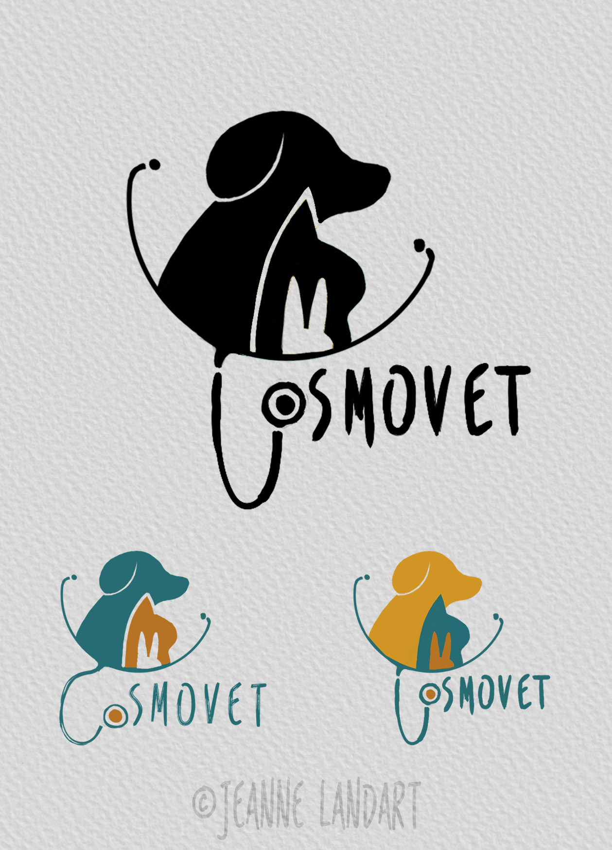 Illustration de logo minimaliste pour un vétérinaire