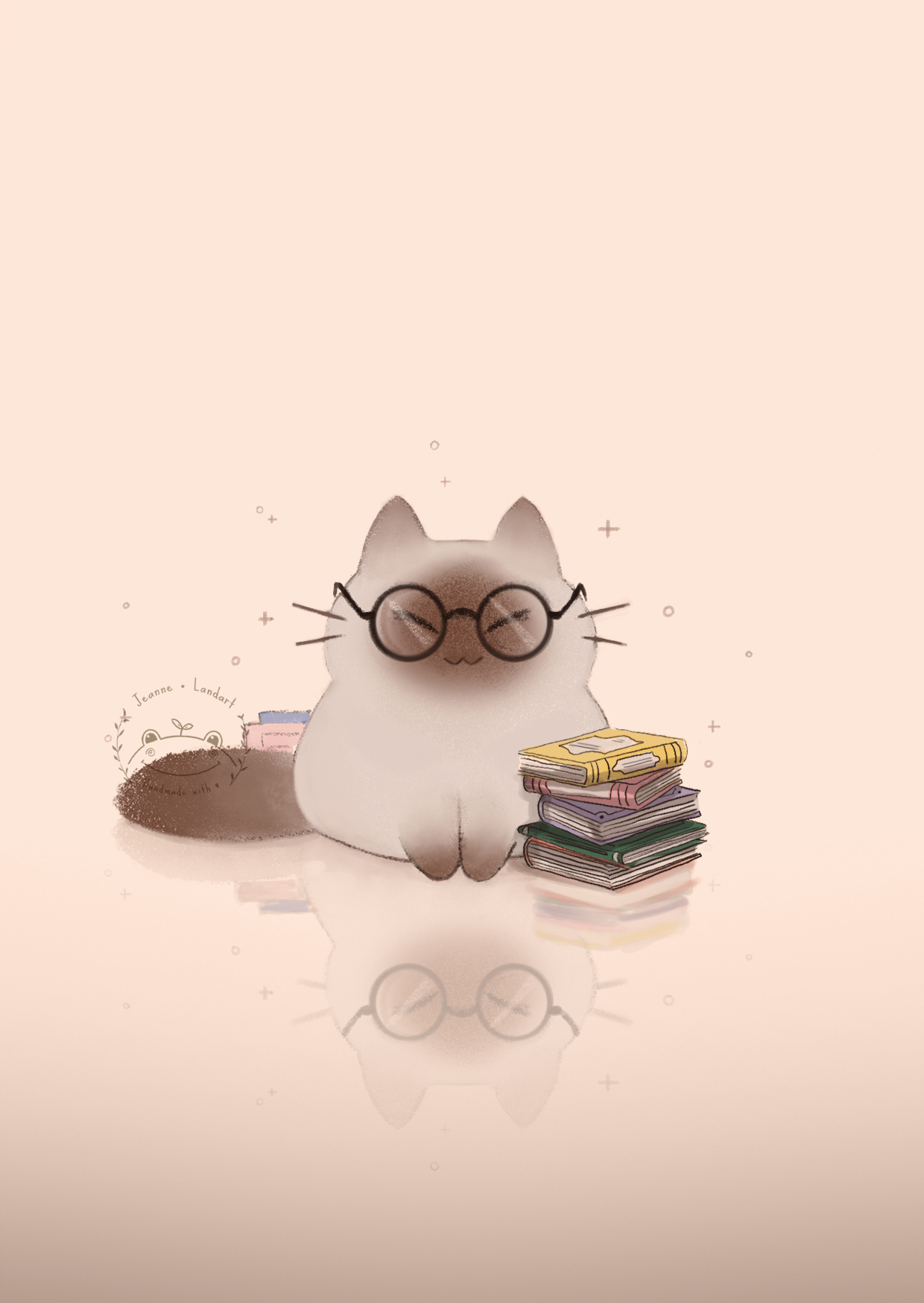 Carte représentant un chat avec des lunettes